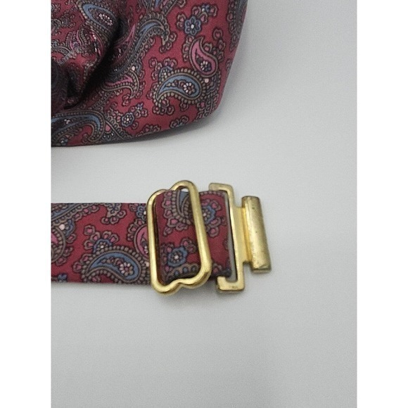Robert‎ Talbot Maroon Paisley SILK ADJUSTABLE CUMMERBUND & BOW TIE - Picture 2 of 6